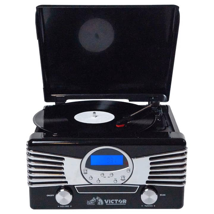 JupiterGear Home - Wholesale Speakers - Victor Diner 7-in-1 BT Turntable Music Center / CD Player8