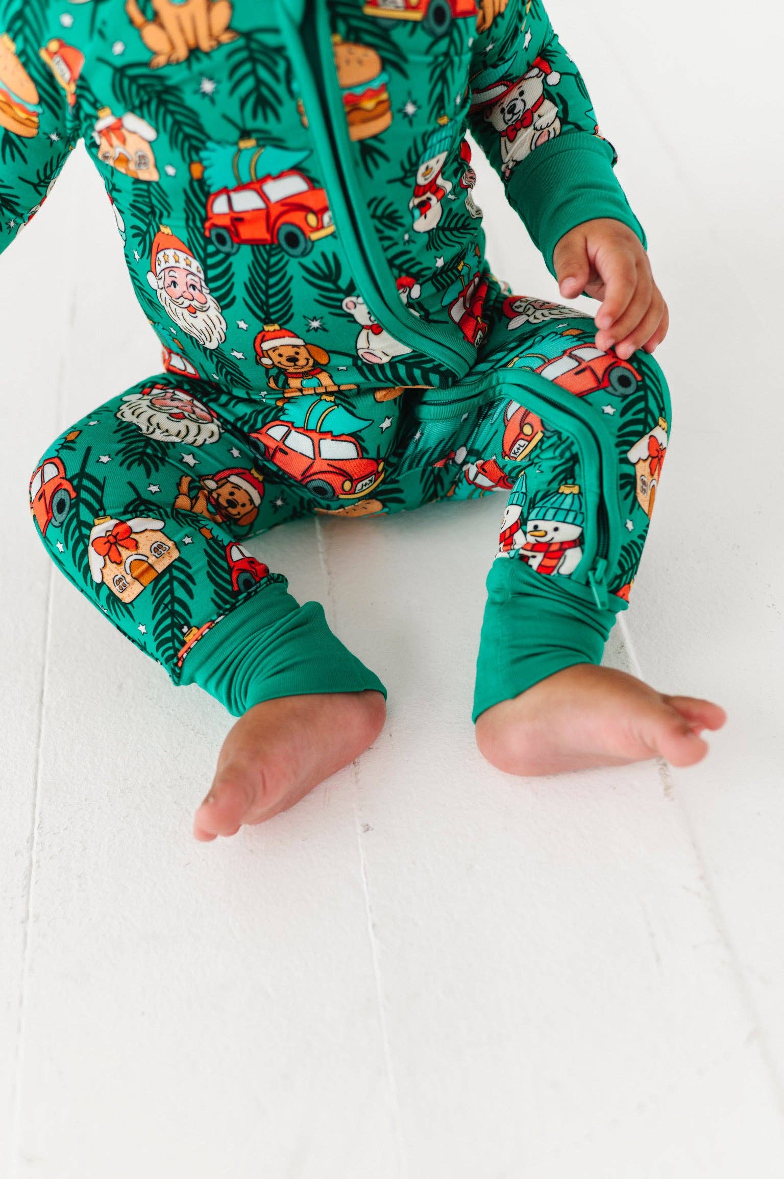 Kiki + Lulu - Vente Grenouillère – bébé - Deck The PJs Combinaison Convertible avec Pieds3