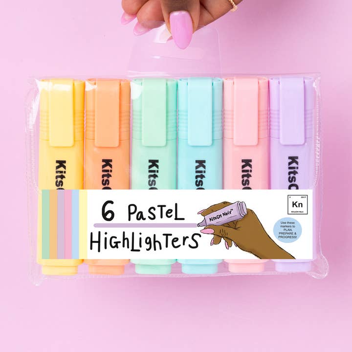 KitsCH Noir – wholesale Highlighter – Pastel Highlighters (6 Pack)0