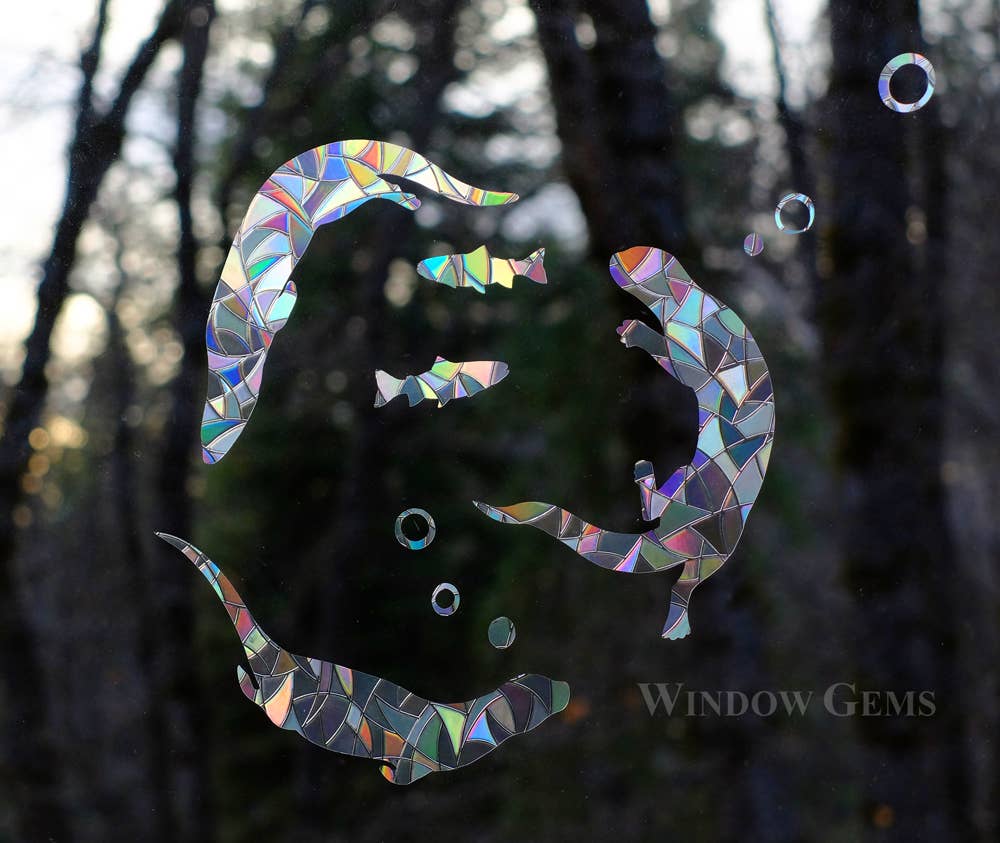 Window Gems - Wholesale Suncatcher - River Otter Window Clings - Bird Strike Prevention Decals2