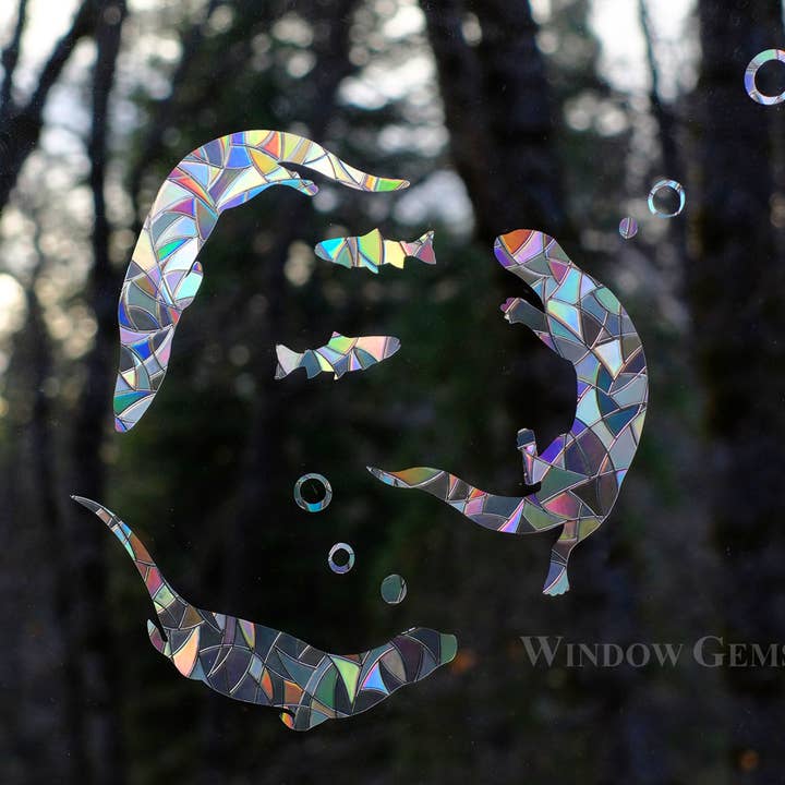 Window Gems - Wholesale Suncatcher - River Otter Window Clings - Bird Strike Prevention Decals2