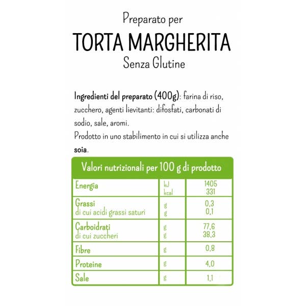 Molino Rossetto - Wholesale Cake Mix - MARGHERITA CAKE MIX - GLUTEN-FREE - 400G2