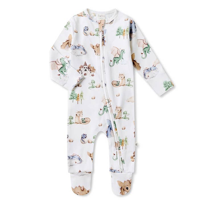 Snuggle Hunny - Wholesale Sleepsuit - Baby - Dragon Organic Snuggle Sleepsuit Zip Footie