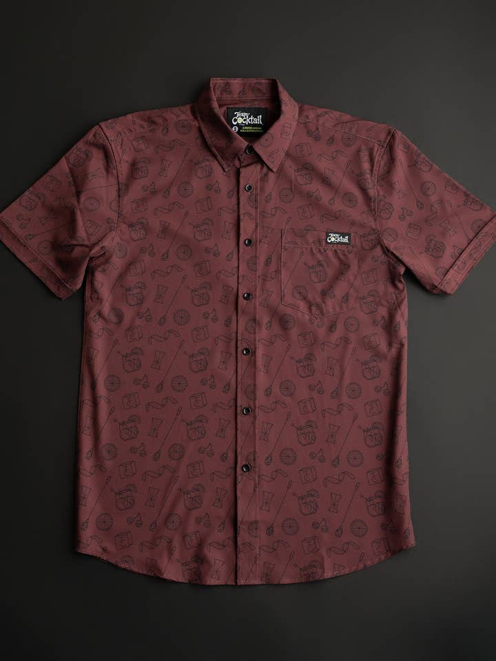 Old Fashioned Classic Cocktail Unisex Button Up Shirt for wholesale by Team Cocktail