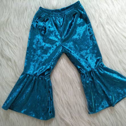 Blue Velvet Bell Pants for wholesale by Aier Wholesale