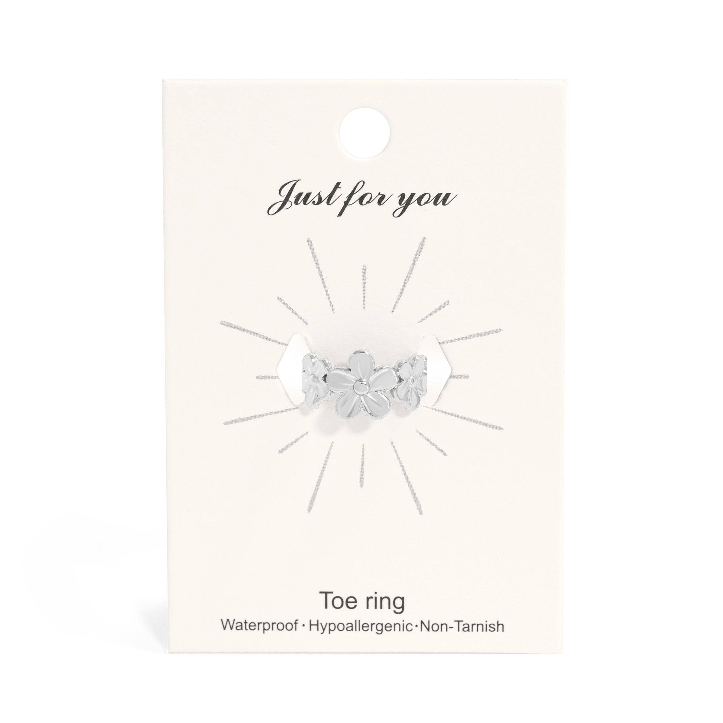 WJW - Wholesale Toe ring - 18K Gold PVD Stainless Steel Floral Toe Ring2