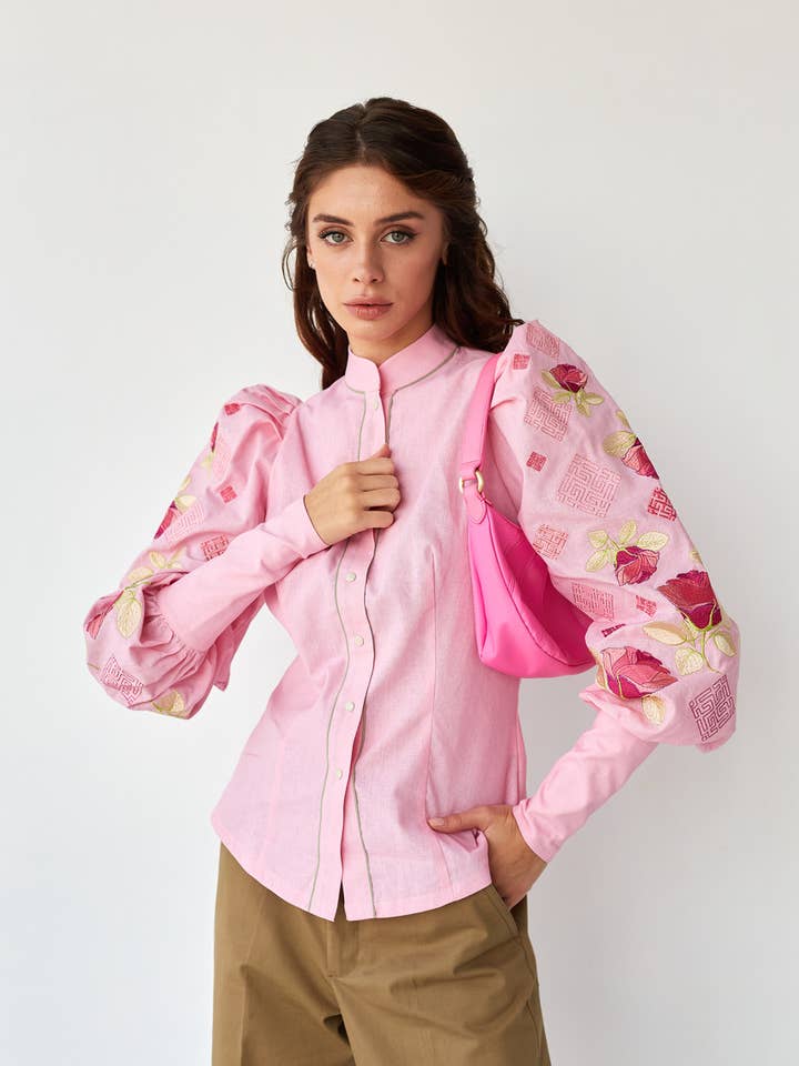 Broderiblus Rosor Rosa för wholesale av Handmade Originals Ukraine