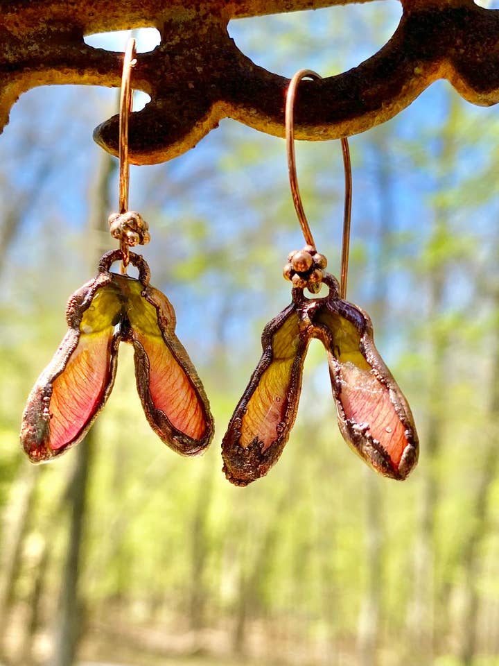 Brincos Real Spring Mini Whirligig - Cobre Electroformado por atacado de The Posh’mina