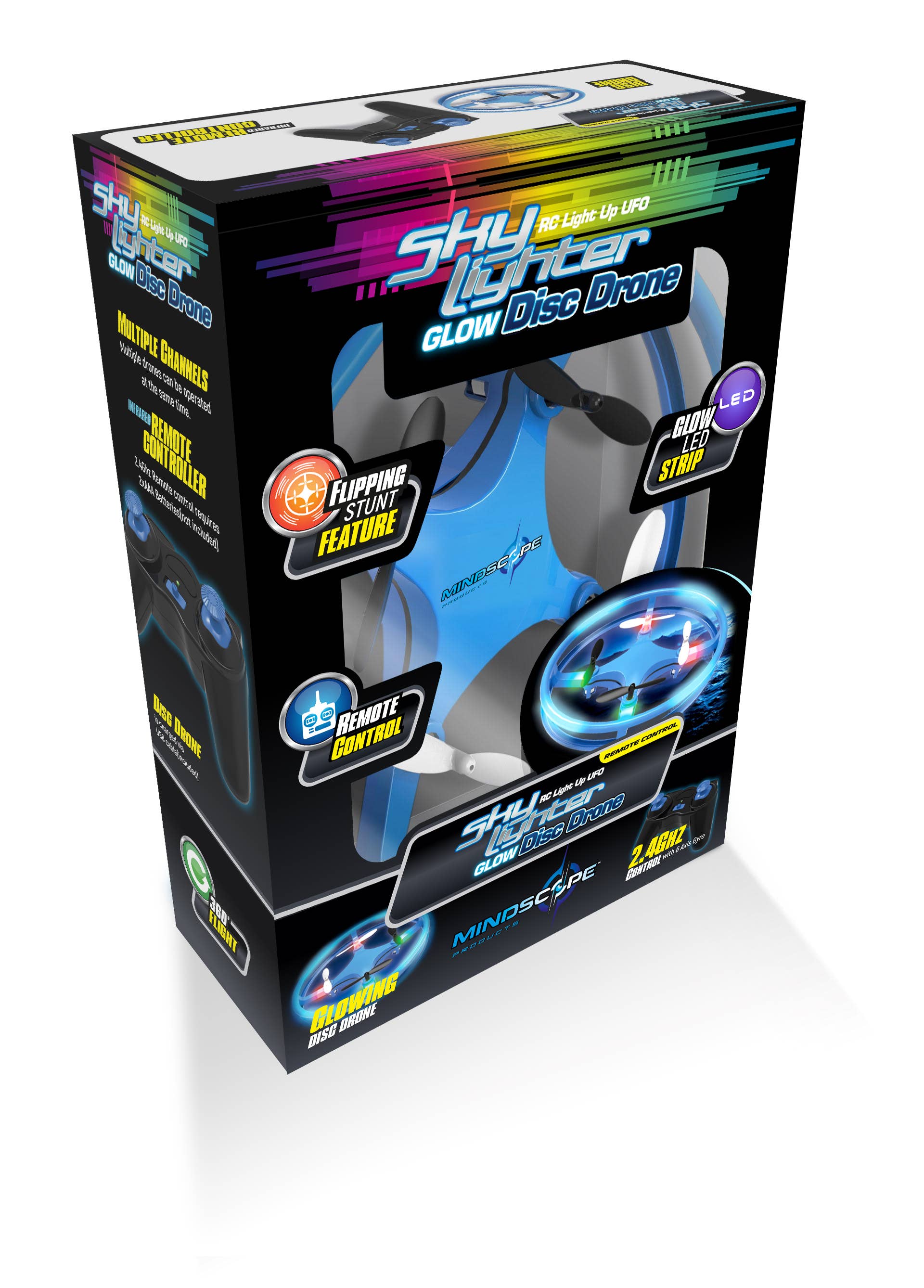 Mindscope Products - Venta al por mayor Juguete electrónico - Niños y bebés - Dron Mindscope City Lighter Glow Disc, azul1