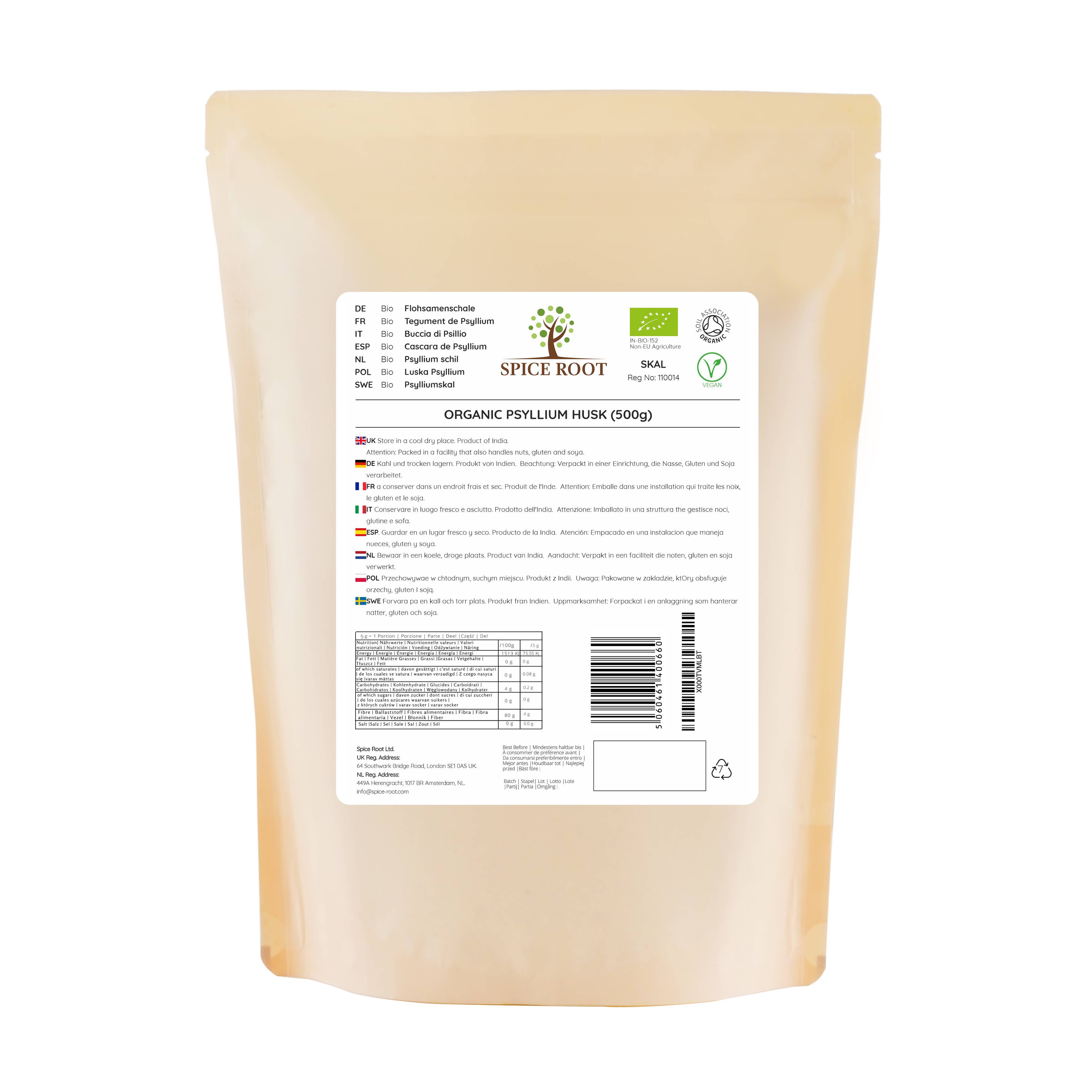 Spice Root Ltd. - Wholesale Protein/Superfood Powder - Organic Psyllium Husk 500g1