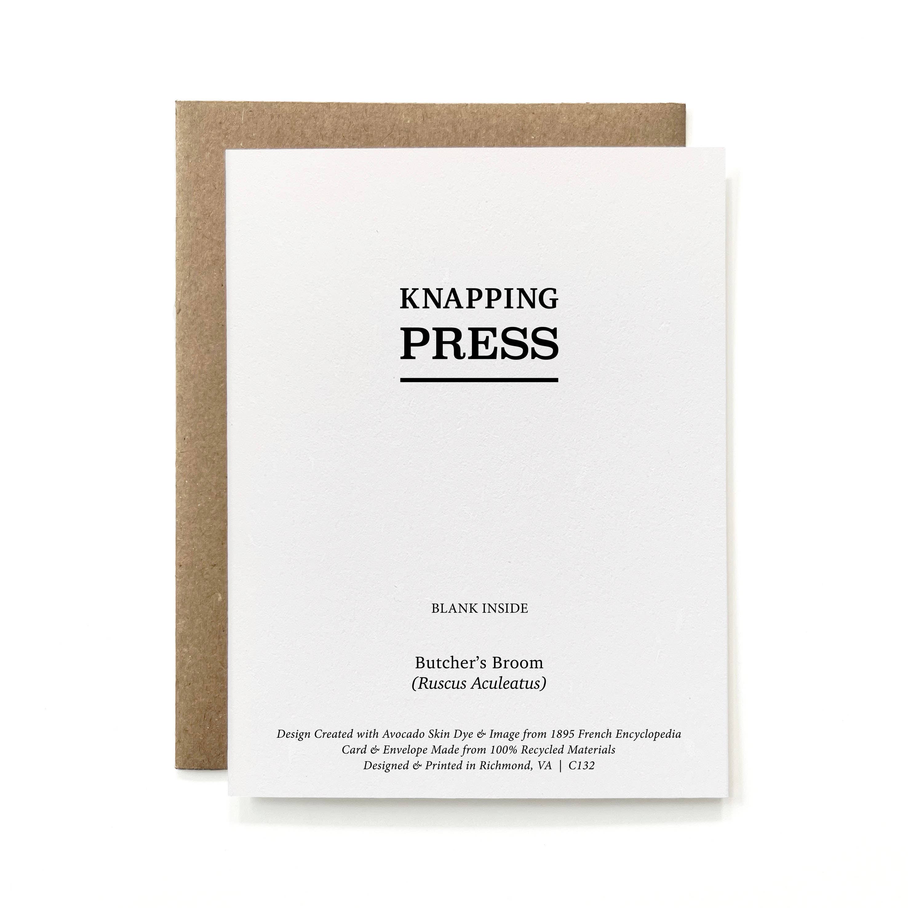 Knapping Press - Wholesale Stationery/Notecard Set - Set of 6 - 100% Recycled Painted Botanicals Card Collection11