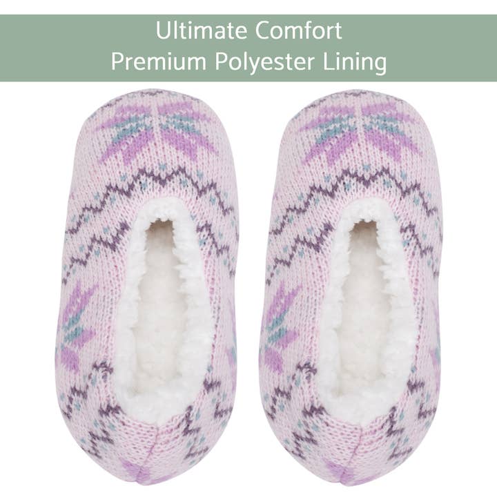 EAST AVENUE - Wholesale Slippers - Women's - Slippers Knit Purple Gray Ladies Large1