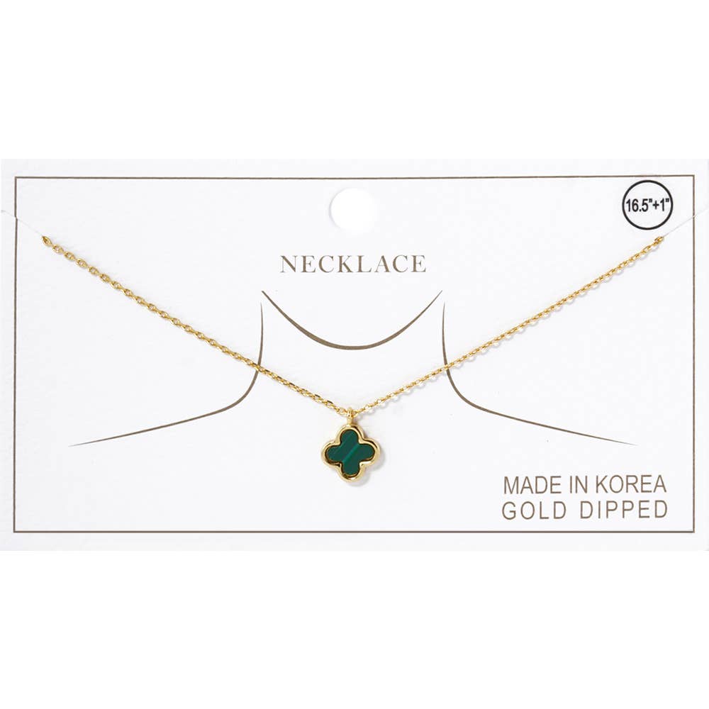 Sensibling Corp. - Wholesale Pendant/Charm Necklace - Gold Dipped Quatrefoil Pendant Necklace17