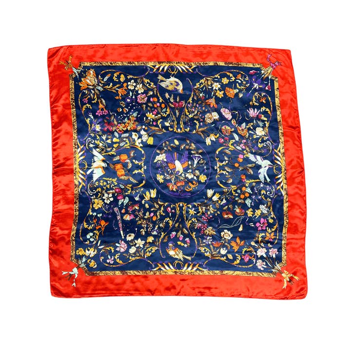 Lili Scarves (US Duty Free) - Wholesale Scarf - Women's - Bird Pattern Silk Touch Square Scarf