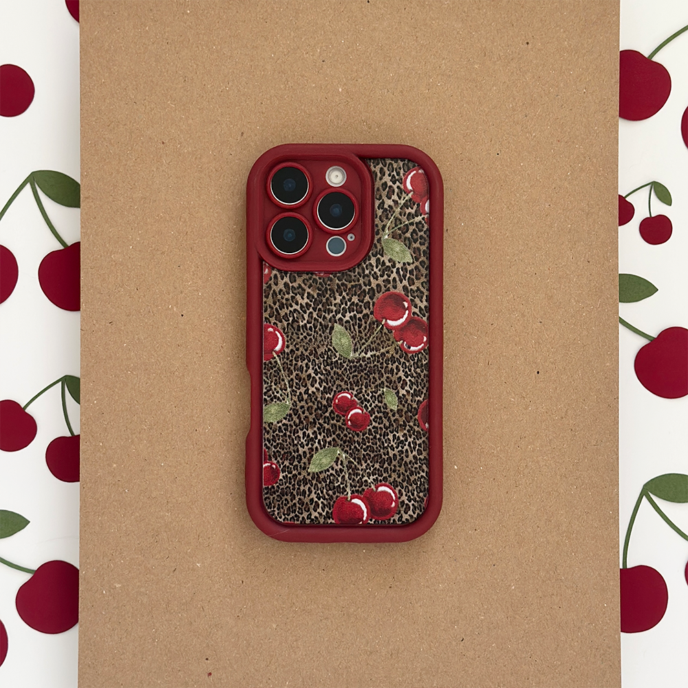 Coconut Lane - Wholesale Phone Case - Women's - Leopard Cherries Phone Case2