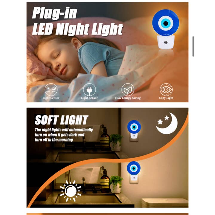 FRESHALAMODE / fashionably protected – wholesale Night light – Evil Eye Glow Sensor Plug In Light12