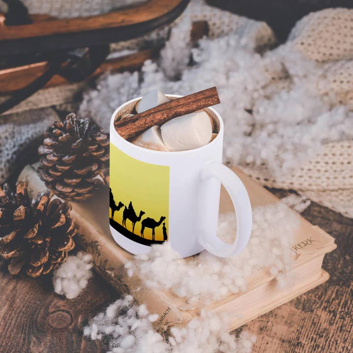 3dRose - Wholesale Coffee Mug - 3dRose, Camels and driver at sunset, Thar Desert, Jodhpur, -AS10 AJE0277 - Adam Jones, Mug11