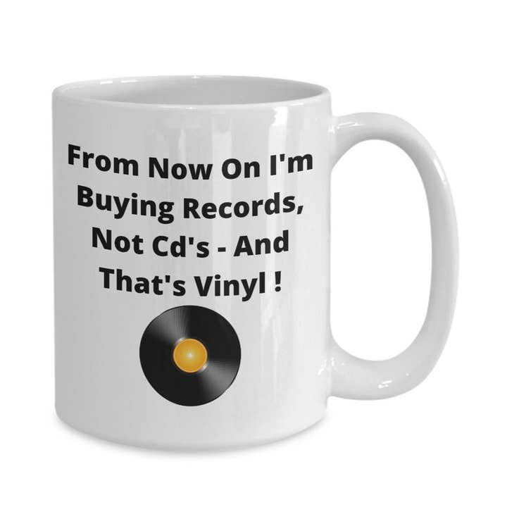 Blanc Tasse pour fans de disques vinyles ou collectionneurs de disques en vente sur Faire