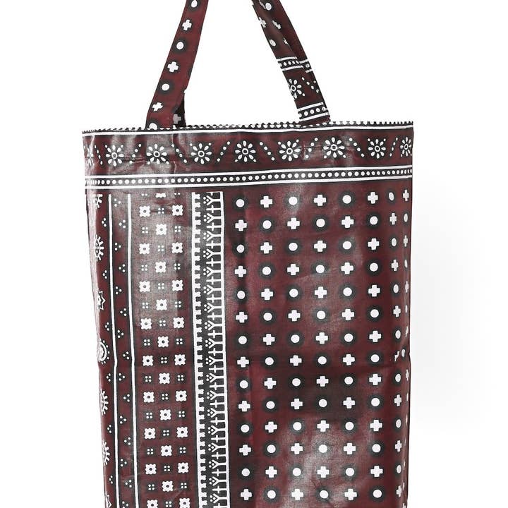 Swahili | AFRICAN MODERN - Wholesale Tote Bag - Women's - Brown Kanga Eco Bag