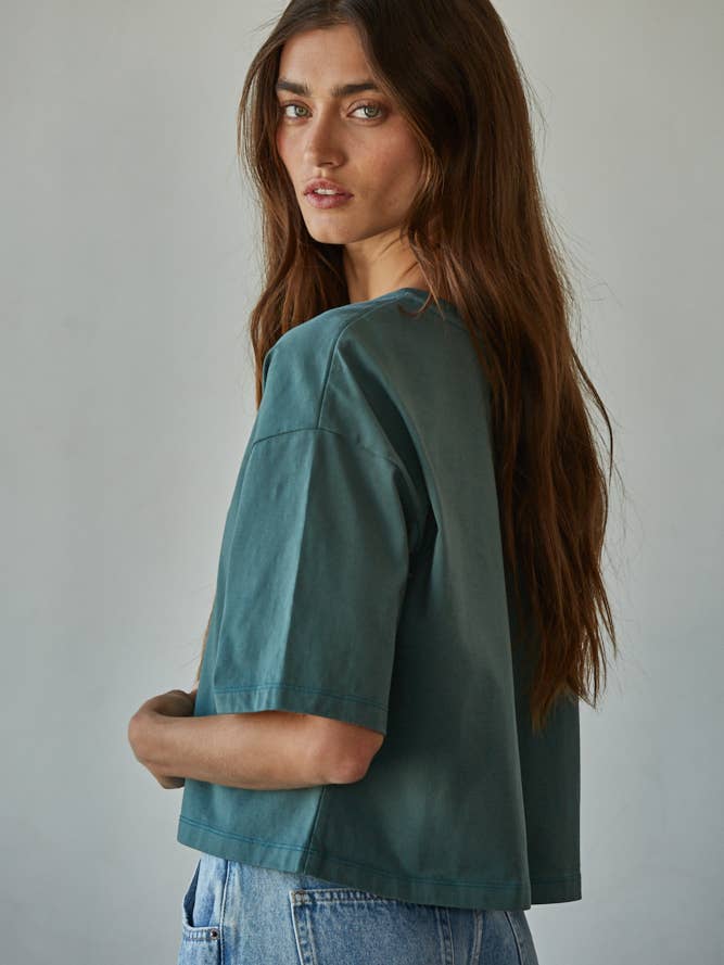 By Together - Wholesale Knit Top - Women's - L8688 | Knit Cotton Crew Neck Drop Shoulder Short Sleeve Top14