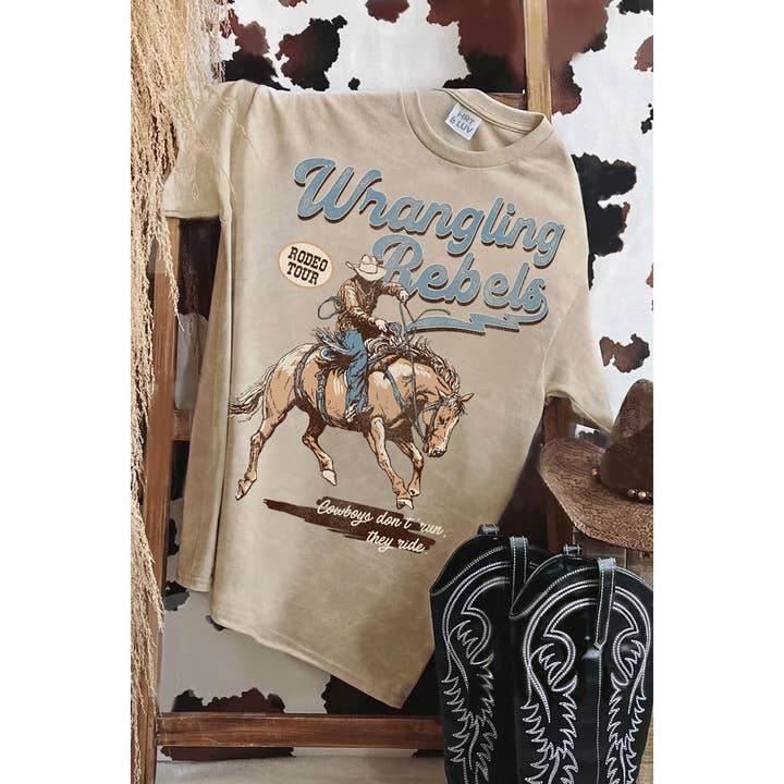 HRTandLUV - Wholesale T-shirt (graphic) – women's - WRANGLING REBELS RODEO TOUR MINERAL GRAPHIC TEE