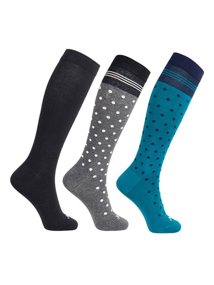 Cotton Everyday Compression Socks (15-20mmHg) - Dots - 3 Pack for wholesale by Ja-vie
