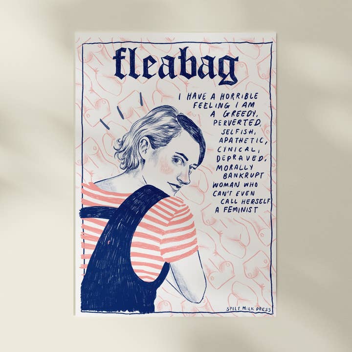 Fleabag Art Print A4 for wholesale by Spilt Milk Press