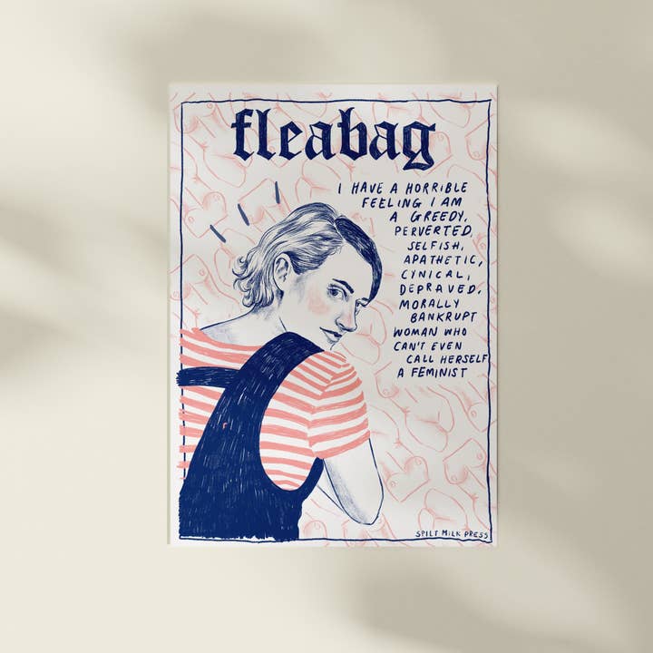 Fleabag Art Print A4 for wholesale by Spilt Milk Press