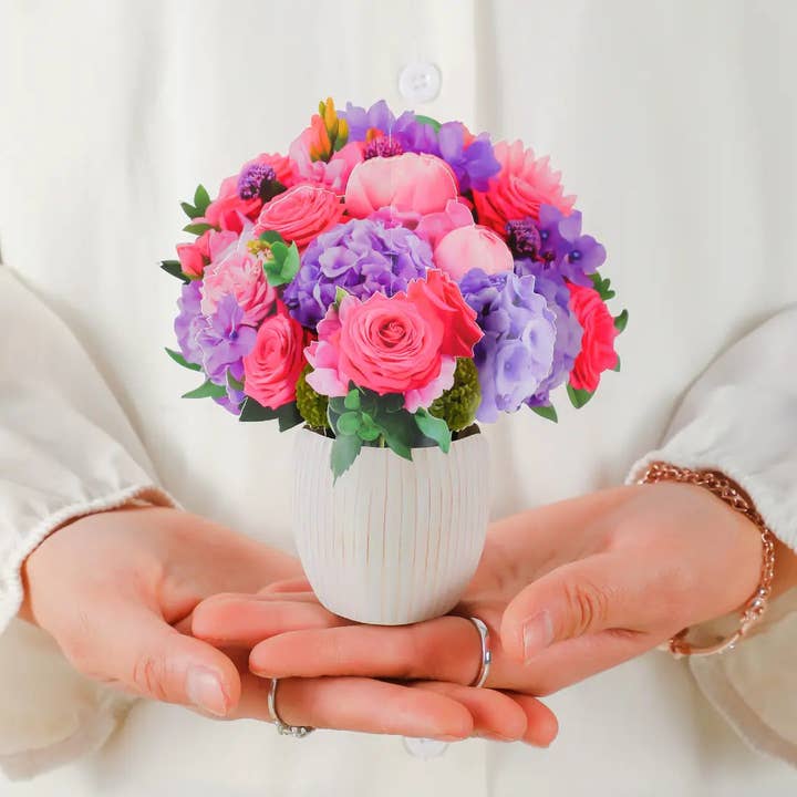 PetalPal - Wholesale Artificial Flowers - Mini Fuchsia Fantasy Pop-Up Bouquet