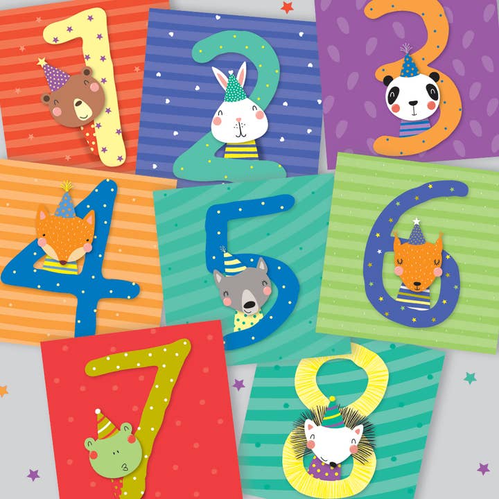 PA13 Animal Birthday selection pack - 3 cards of 8 designs for wholesale by Dyson Design