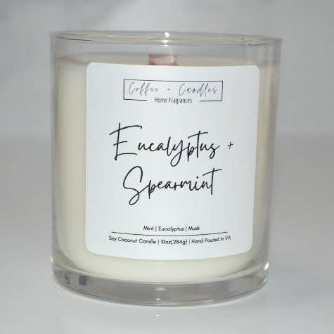 Eucalyptus + Spearmint Candle for wholesale by Coffee + Candles LLC