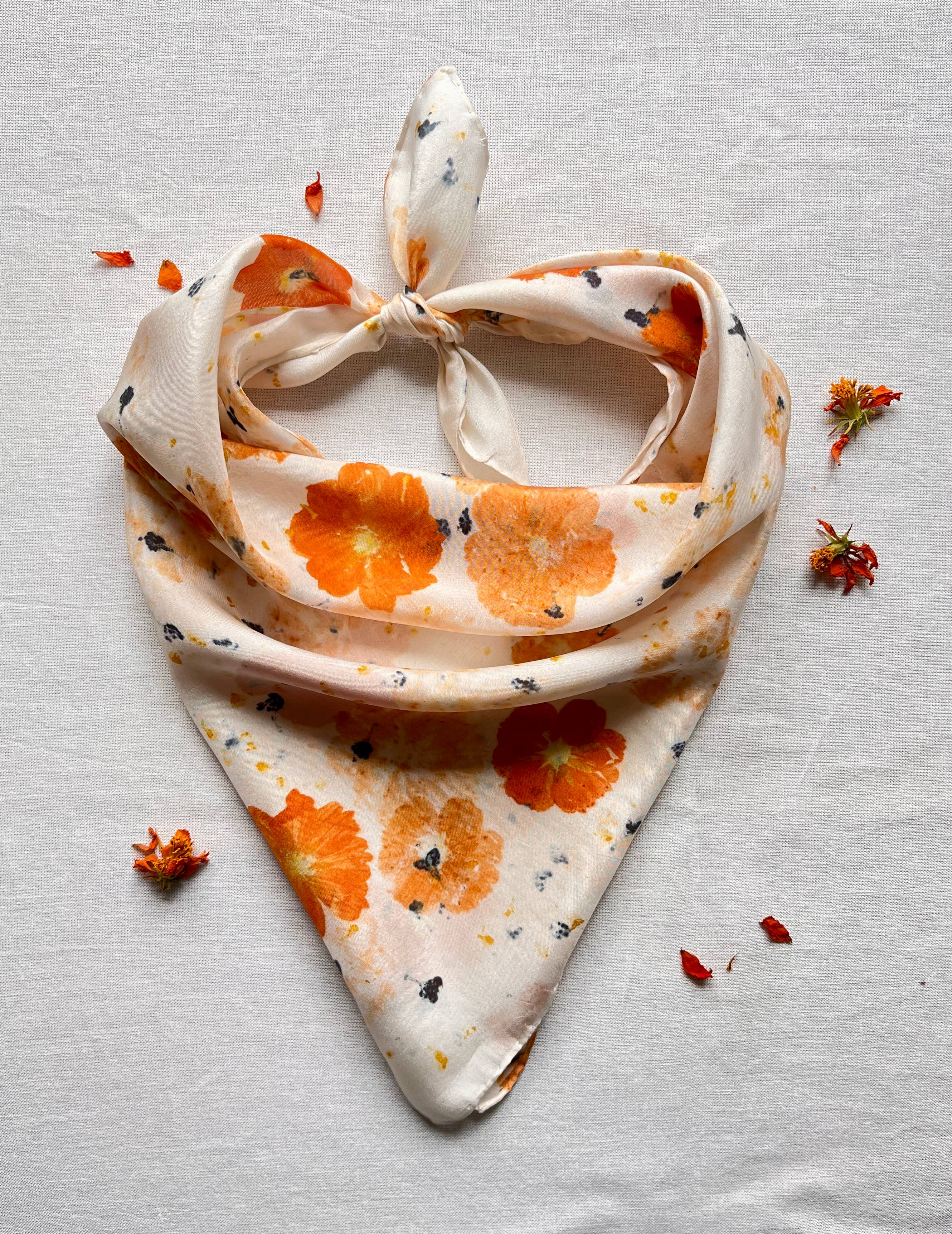 Vive Textiles - Wholesale Bandana - Unisex - Naturally Dyed Silk Bandana Scarf - Abby
