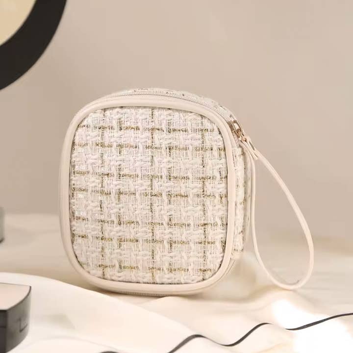 Fashion City - Wholesale Makeup/Cosmetic Bag - Houndstooth Pattern Cosmetic Travel Bag