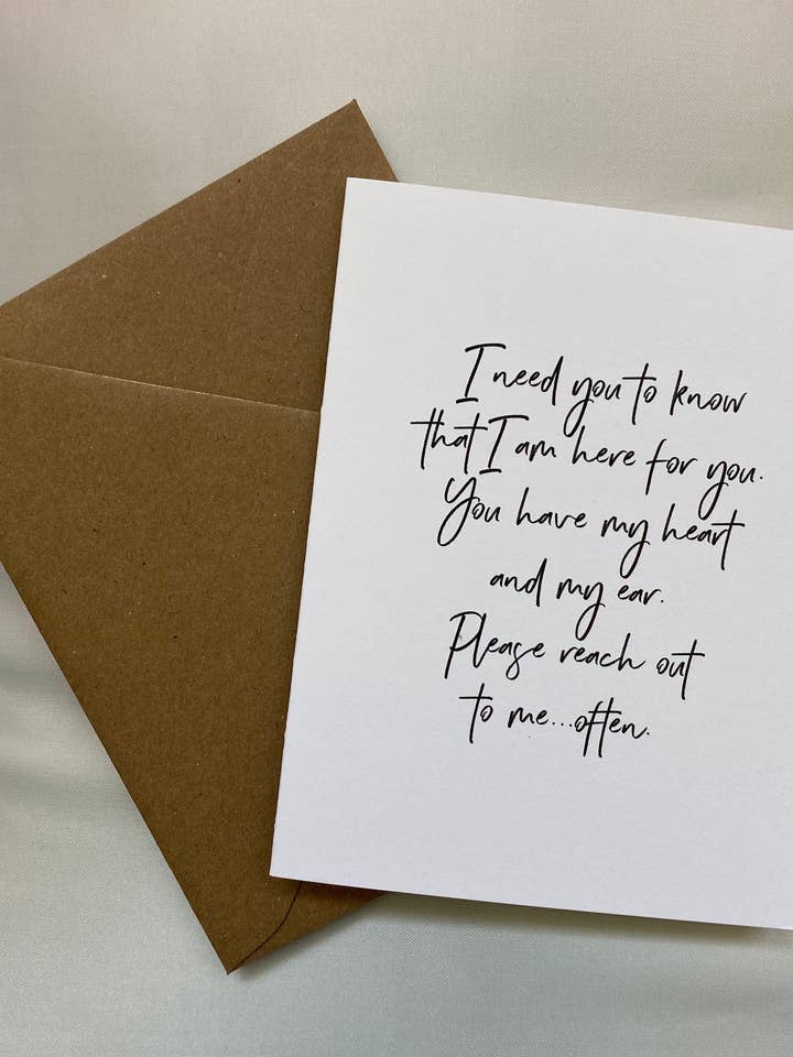 I Am Here for You, Card to Encourage Friend or Loved One for wholesale by The Butter and Honey Co.
