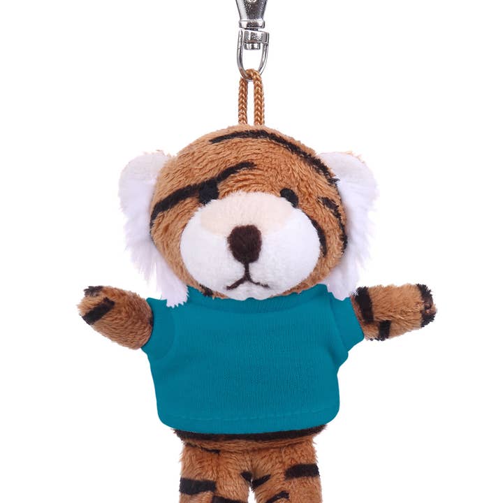 Plushland - Wholesale Keychain – Unisex - 4" Keychain - Tiger with customized shirt6