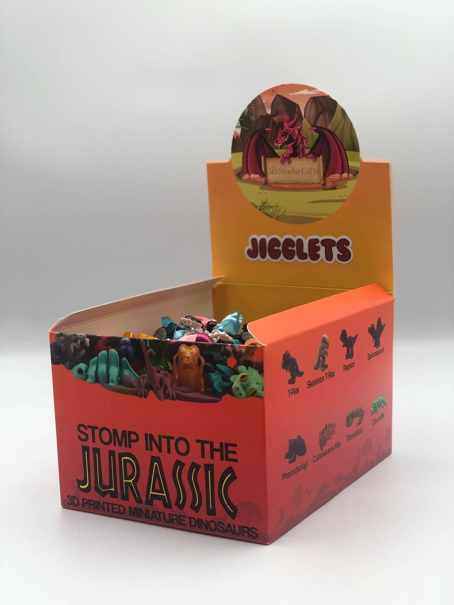 3D Studio Gifts - Vendita all'ingrosso Giocattolo fidget - Bambini - JIGGLETS stampati in 3D (Miniature) - Calpesta il Giurassico1