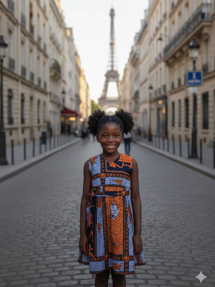 Afrikaanse meisjesjurk met bloemenversiering en riem voor wholesale door Queenshopbeauty