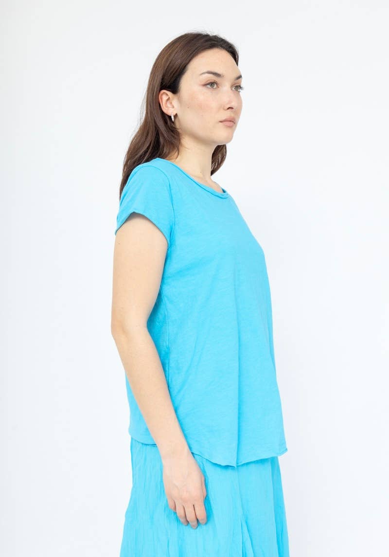 LINEN & COTTON HOUSE – Engroshandel T-shirt – til kvinder – Bomuld t-shirt med rund hals, basis 811722