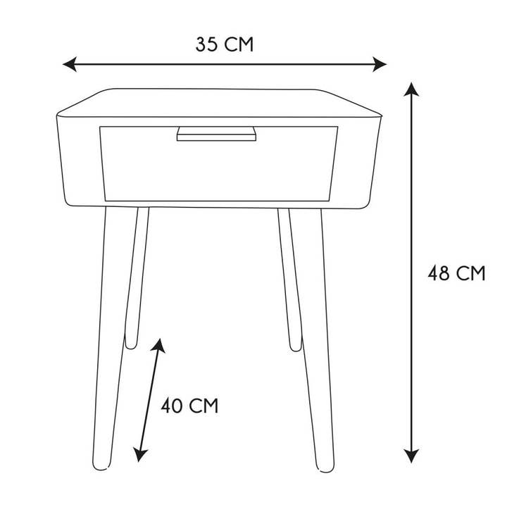 Housse De Rêve - Wholesale Bedroom Furniture - Mustard yellow wooden bedside table with 1 drawer5