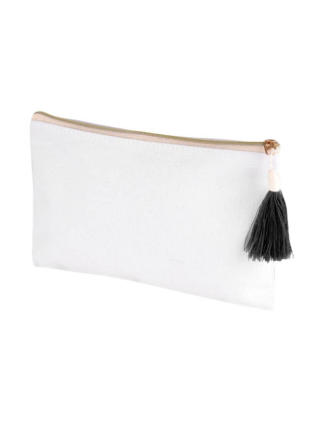 White cotton toiletry bag with tassel for wholesale by STAR WAY, S.L.