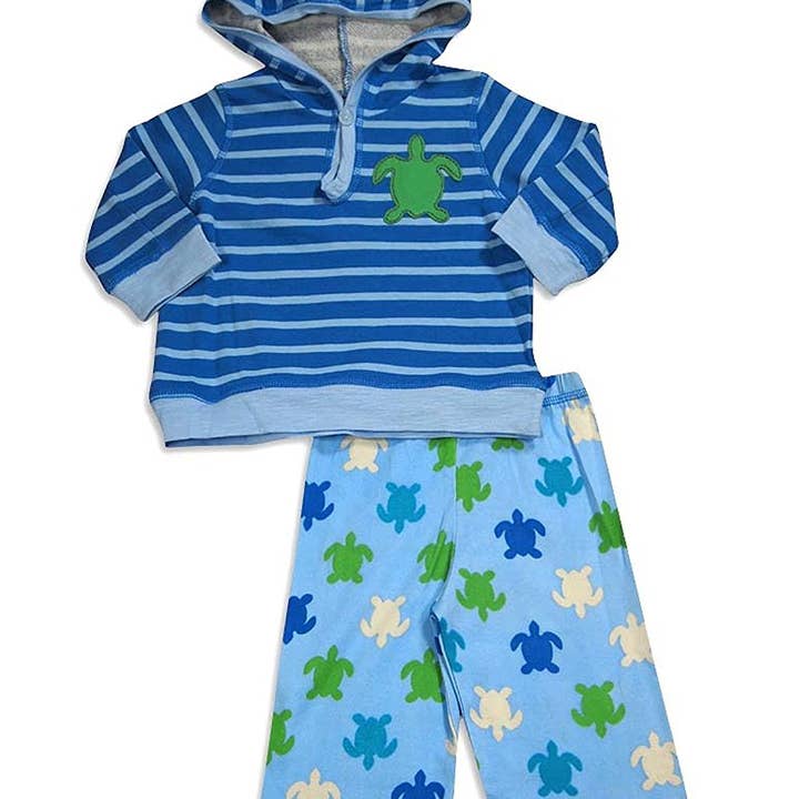 Pepper Toes - Conjunto de pantalones con capucha Tortugas de manga larga para bebés para venta al por mayor de Eastern Off Price