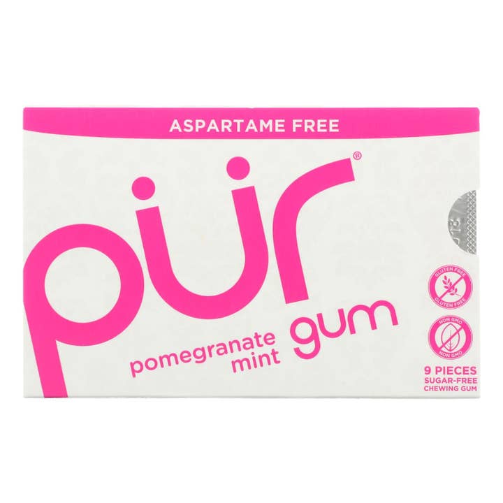 Pur Gum Pomegranate Mint - Aspartame Free - 12 Pack for wholesale by Everyday Supply Co