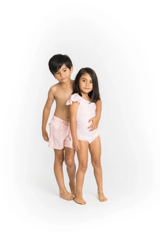 Fiola Rose Swim - Wholesale Swim Shorts - Kids - Boy's Swim Trunks in Rose Quartz4