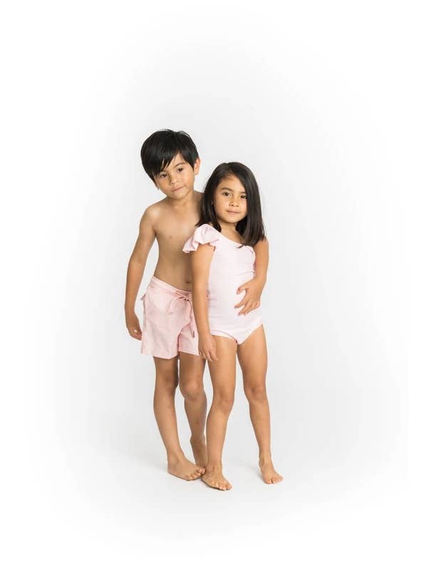 Fiola Rose Swim - Wholesale Swim Shorts - Kids - Boy's Swim Trunks in Rose Quartz4