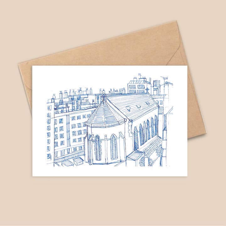 A6 Postcard - The Church for wholesale by L'Esquermoise par Manon Sénal