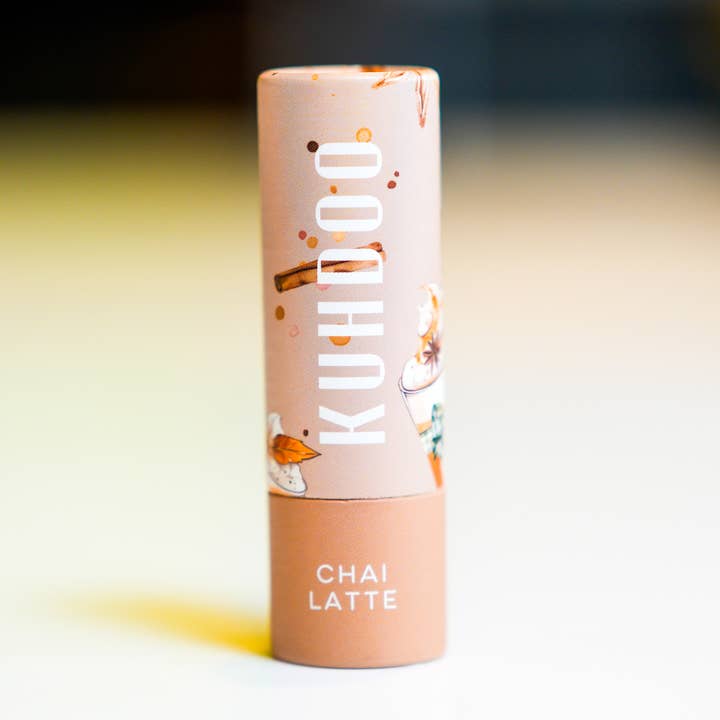 Chai Latte Holiday Lip Balm for wholesale by Kuhdoo Soap