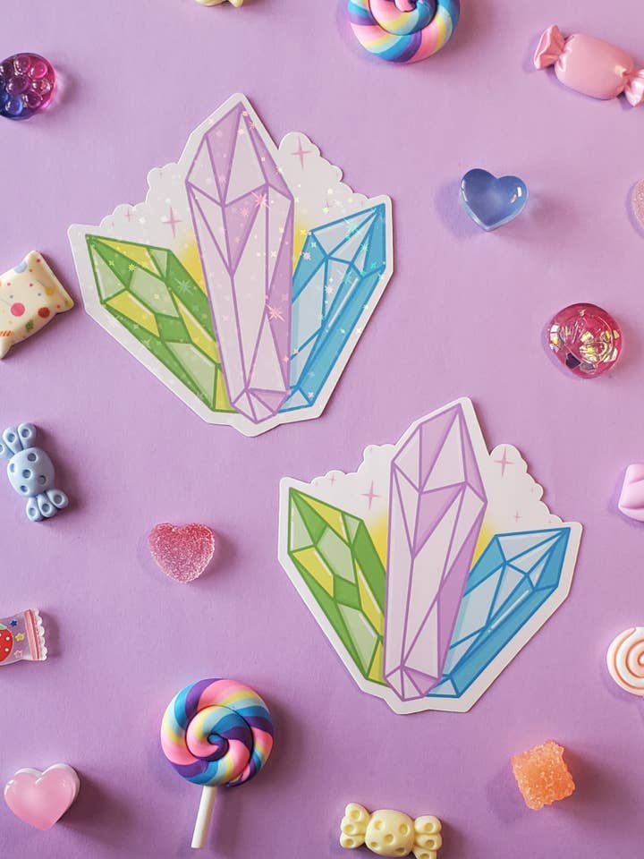Pegatina de vinilo | Bonitos cristales mágicos de bruja pastel para venta al por mayor de StrangelyArranged