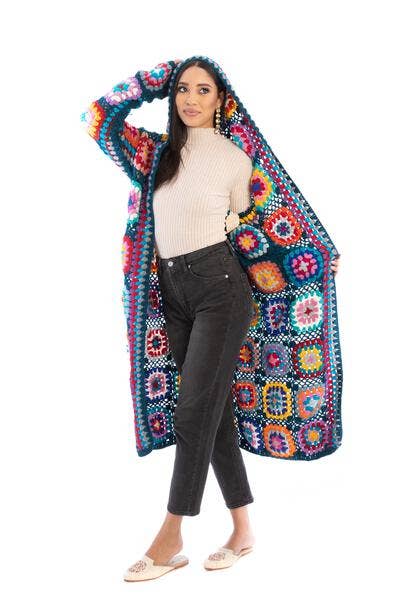 SAACHI – Engroshandel Kimono - Dame – Hæklet uldhætte Kimono Lang31