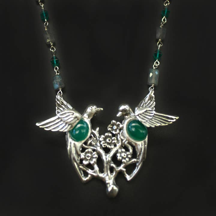 Lovebirds & Stones Halskette für den Großhandel von Hi Octane | SilverBotanica