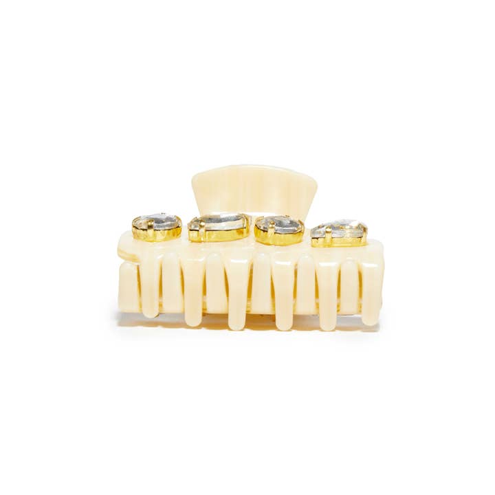 Lele Sadoughi - Wholesale Hair Clip - Women's - BONE MINI CRYSTAL CLAW CLIP